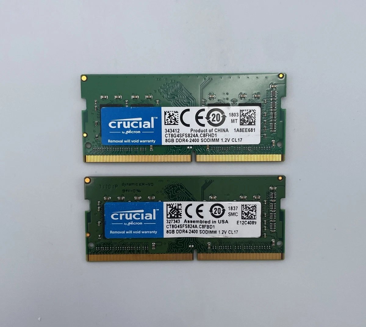 Crucial DDR4-2400 288pin 8GBx2 Crucial 8GB Single DDR4 2400 MT⁄s
