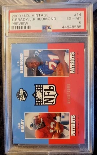 2000 Upper Deck Vintage Tom Brady Rookie Preview PSA 6  EX-MINT /1000 SSP RC