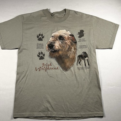 #ad Irish Wolfhound Green T Shirt Size SM ? READ Ireland Dog $16.00