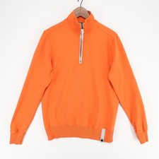 Charles Vane 1/4 Zip Pullover Mens Large Orange Mock Neck Made In Italy