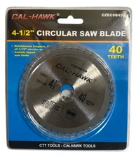 Cal-Hawk 4-1/2" x 40 Tooth Carbide Tipped Wood Saw Blade - 5/8" Arbor