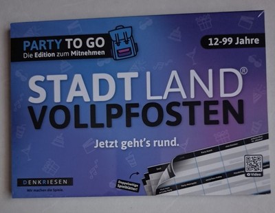 Stadt Land Vollpfosten Quizspiel - Party To Go -  (Partyspiel) DENKRIESEN OVP 