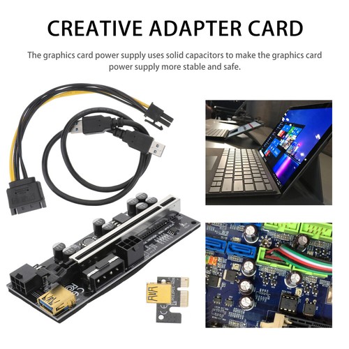 Graphics Card Extension Cable Adapter Board PCI-E 1x to 16x Riser - Afbeelding 4 van 12