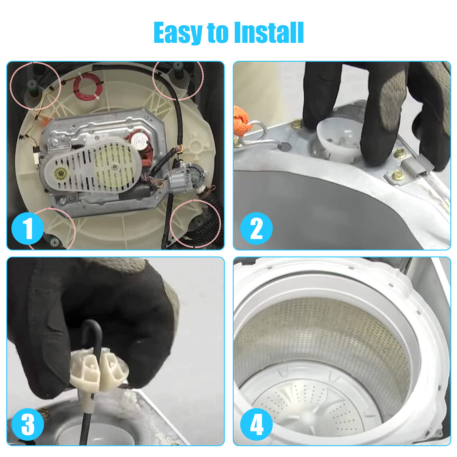 4PCS W11130362 Washer Suspension Rod Kit For Whirlpool WTW5000DW