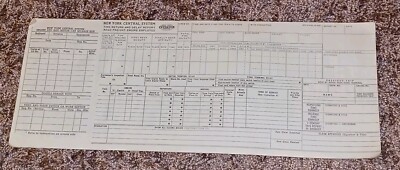 New York Central System Zeit Rückgabe und Verspätung Bericht Hof Zug Mitarbeiter Formular