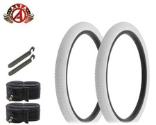 ALTA TIRES 20 x 1.75 WHITE HF-864 W/TUBES TIRE LEVERS.