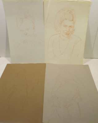 4 Pictures'' Ladies/Girls Portrait Studies ''Mixed.. Attributed. H.Wedekind