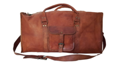Handgefertigte Reisetasche 20 Zoll Reisetasche aus Leder Weekender Urlaub...