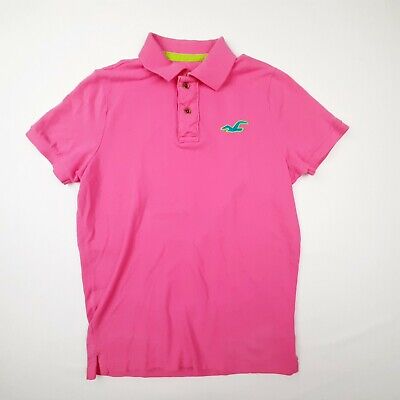 Hollister Mens Polo Shirt Size L Pink Cotton TC24 | eBay