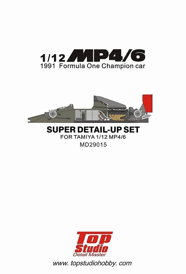 Top Studio 1/12 MP4/6 Super Detail-Up Set Item # MD29015 for Tamiya kit