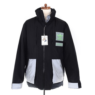 ADIDAS PRIMEGREEN Daunenjacke Puffer Gr M Schwarz Black Down Parka Recent Coat