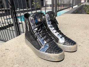 snake print high top sneakers