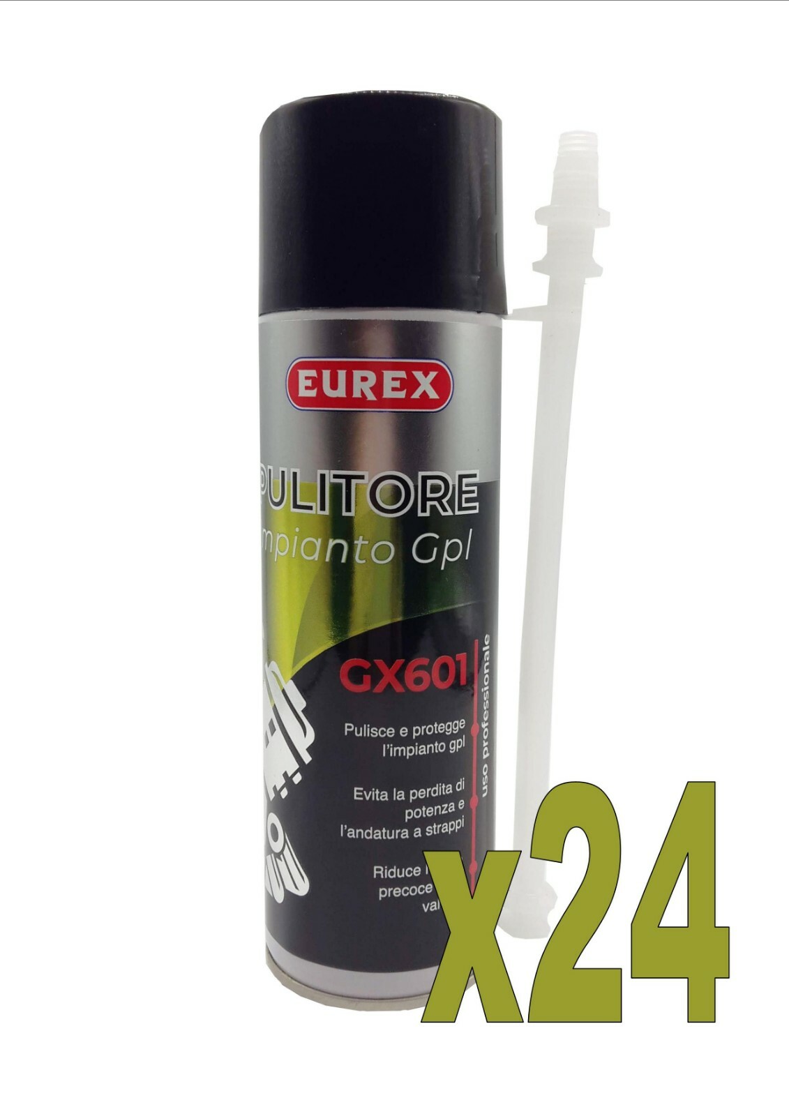 N. 24 EUREX GX601 ADDITIVO PER IMPIANTO GPL 120 ml. Con 24 raccordi
