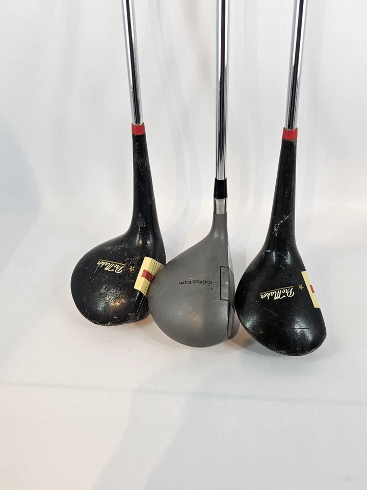 Set of 3 Golden RAM & Pro Maker Golf Clubs RH #1 #1 #3 Drivers Titanium Vintage - Image 2 of 4
