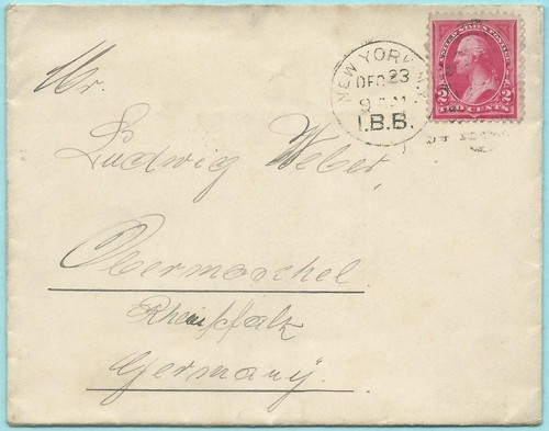 USA Nueva York Kleinbrief n. Obermoschel 1923 (16_7)