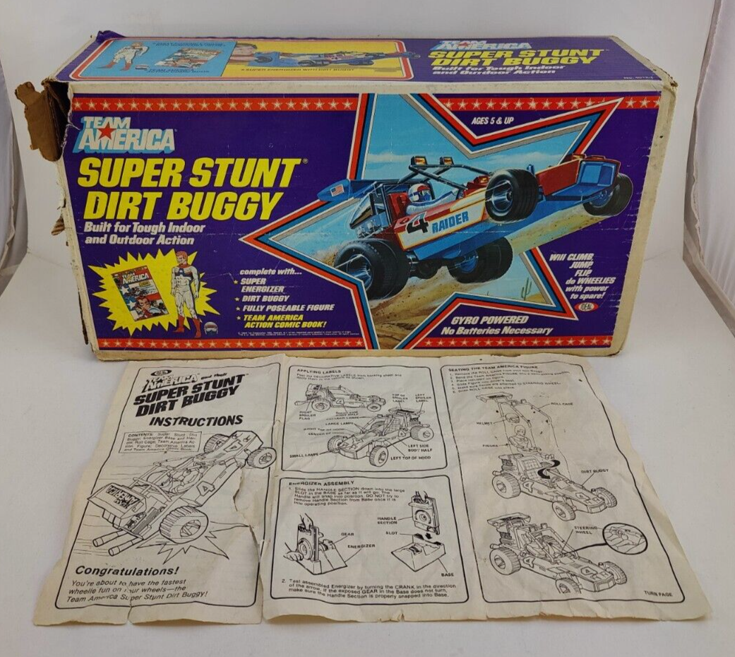 VTG 1982 Team America Super Stunt Dirt Buggy BOX & INSTRUCTIONS