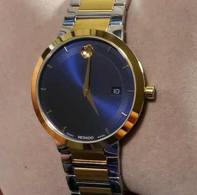 Movado Modern Classic 0607356 Watch With 39mm Blue Face & Two Tone Tone Breclet 885997307321 | eBay