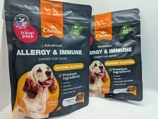 {2 Pack} Dog Allergy Relief Anti Itch Immune Itch Relief Soft Chews Duck 08/2025