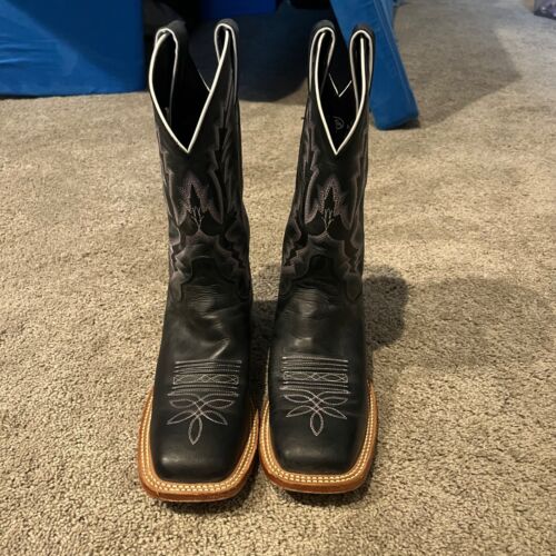 Justin Boots Women's Justin Bent Rail Black Burnished Calf Cowgirl Boots - Sz 7c
