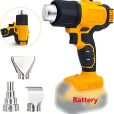 Cordless Heat Gun Hot Air Gun For Dewalt 20V Max Li-ion Battery w/3 Nozzles 360W