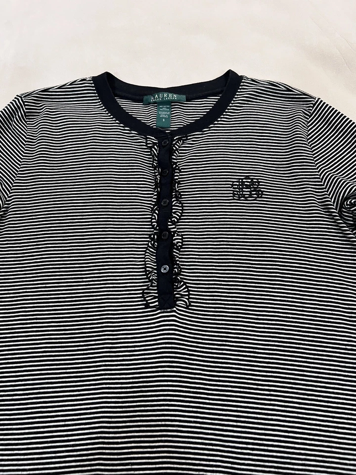 Ropa íntima y de dormir Lauren Ralph Lauren para dama talla S mangas largas a rayas Foto 3 de 4