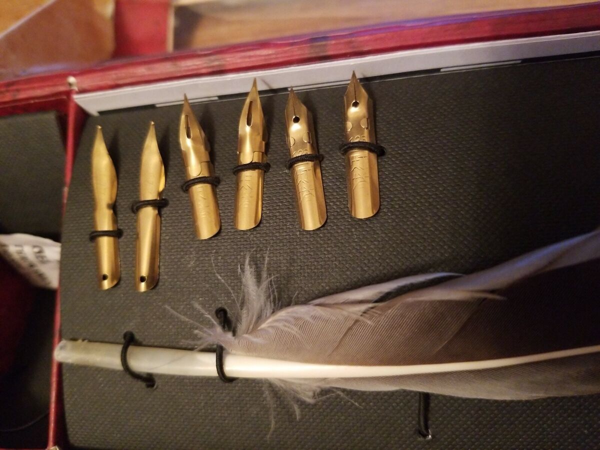 Feather Pen Set With Ink by Authentic Models