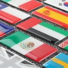 2pcs Metal 3D Car Body Rear Trunk Badge Emblem Tank Cover Flag Decal Sticker