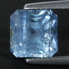 4.30Cts Shimmering Natural Unheated Aquamarine Emerald Cut Gemstone From Brazil