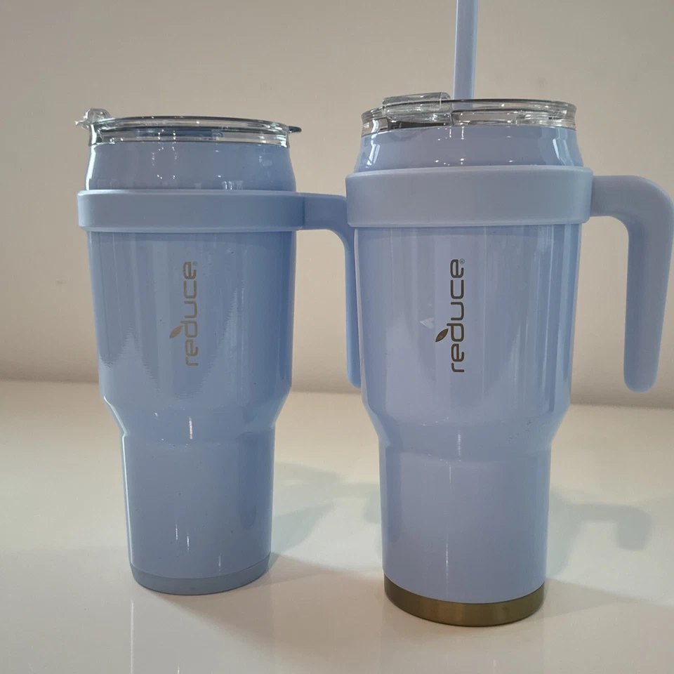 2 vasos con pajita para bebidas frías o calientes Foto 2 de 4