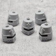 5pack Light Gray Templar Knight Helmet Blocks Accessory for Minifigures gb6tk26