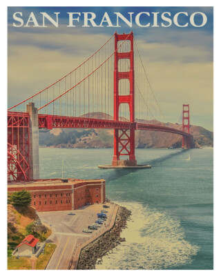 Golden Gate Bridge San Francisco Poster by Vintage Travel Posters Giclee Print