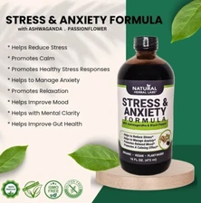 Stress & Anxiety Formula By Natural Herbal Labs, Plant-Based, 16 oz