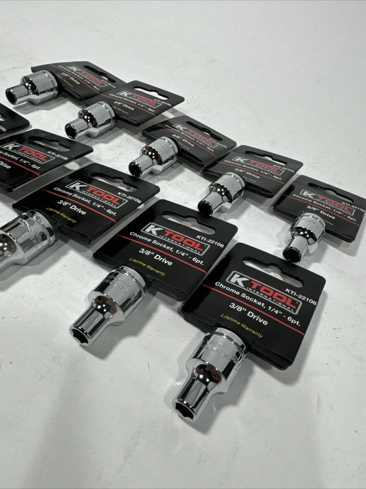 1/4-inch 6pt Socket 3/8” Drive Chrome Set of 10 - Image 2 of 4