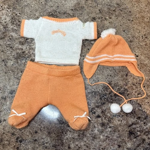 Cabbage Patch Kids Bean Butt Babies Orange Knit Outfit And Hat 1980’s