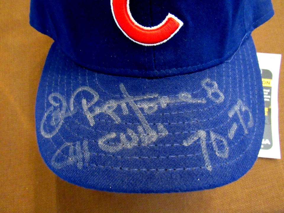 JOE PEPITONE # 8 1970-73 CHICAGO CUBS YANKS SIGNED AUTO NEW ERA CAP JSA BEAUTY - Image 2 of 4