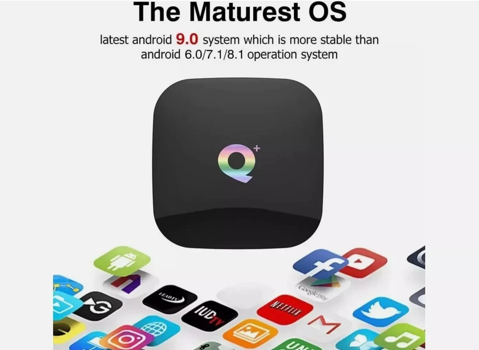 SMART TV BOX ANDROID PIE 13 Q-PLUS ram 8GB + 128GB 8K QUAD-CORE WIFI FHD 2025 - Immagine 2 di 4