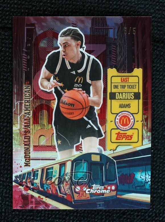 2025 Topps Chrome McDonald's All American Red Refractor 5/5 Darius Adams o0l