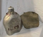 Vintage US Military WW1 US AGMCo 1918 Green Lined Cover and Canteen 2pc Set