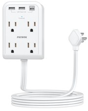 Outlet Extender Stick, Extension Cord Flat Wall Plug, 6 FT