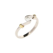 Image of 18ct White Gold Twist Design Diamond Engagement Ring - 0.30ct