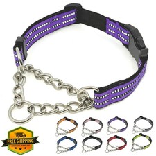 Martingale Dog Collar Purple S Reflective Chain Training Quick Release
