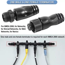 For Lowrance Simrad B&G Navico Garmin NMEA 2000 (N2k) Male/Female Terminator Kit