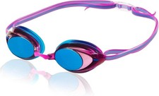 Speedo Vanquisher 2.0 Women Mirrored Competitive Racing Goggles Purple Dream New