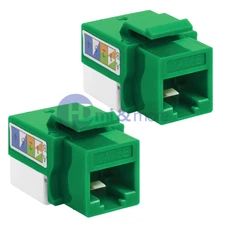 Keystone Jack Cat5e Green Network Ethernet 110 Punchdown 8P8C Internet- LOT of 2