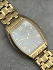 Citizen Stiletto Eco Drive Tank Gold Roman Numeral Dial Gold Vintage Watch Solar