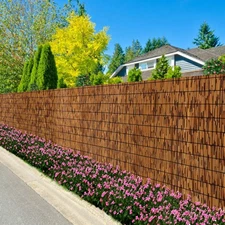 Natural Bamboo Reed Fence,6FT X 16.4FT Reed Fencing Bamboo Fencing 6FT High O...