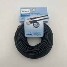 Philips 100 ft CAT6 Ethernet Cable Black New In Box