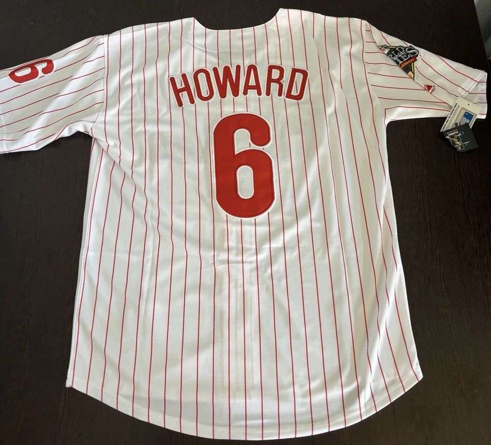 ¡Nueva camiseta para hombre Ryan Howard Philadelphia Phillies 2008 Serie Mundial! Se envía rápido Foto 3 de 4