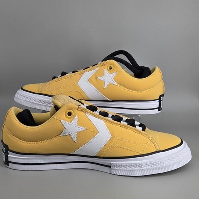 Converse Star Player Puff Ox Mens 10.5 Womens 12 Yellow Low Top Skate Sneakers