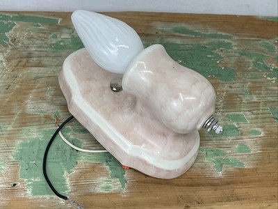 1 Vtg Art Deco Milk Glass Wall Sconce 1920s 1930s 1940s Porcelain Pink, Bathroom